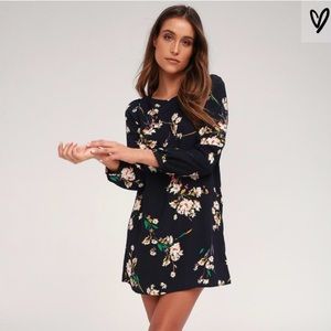 Lulu’s Floral Long Sleeve Mini Dress